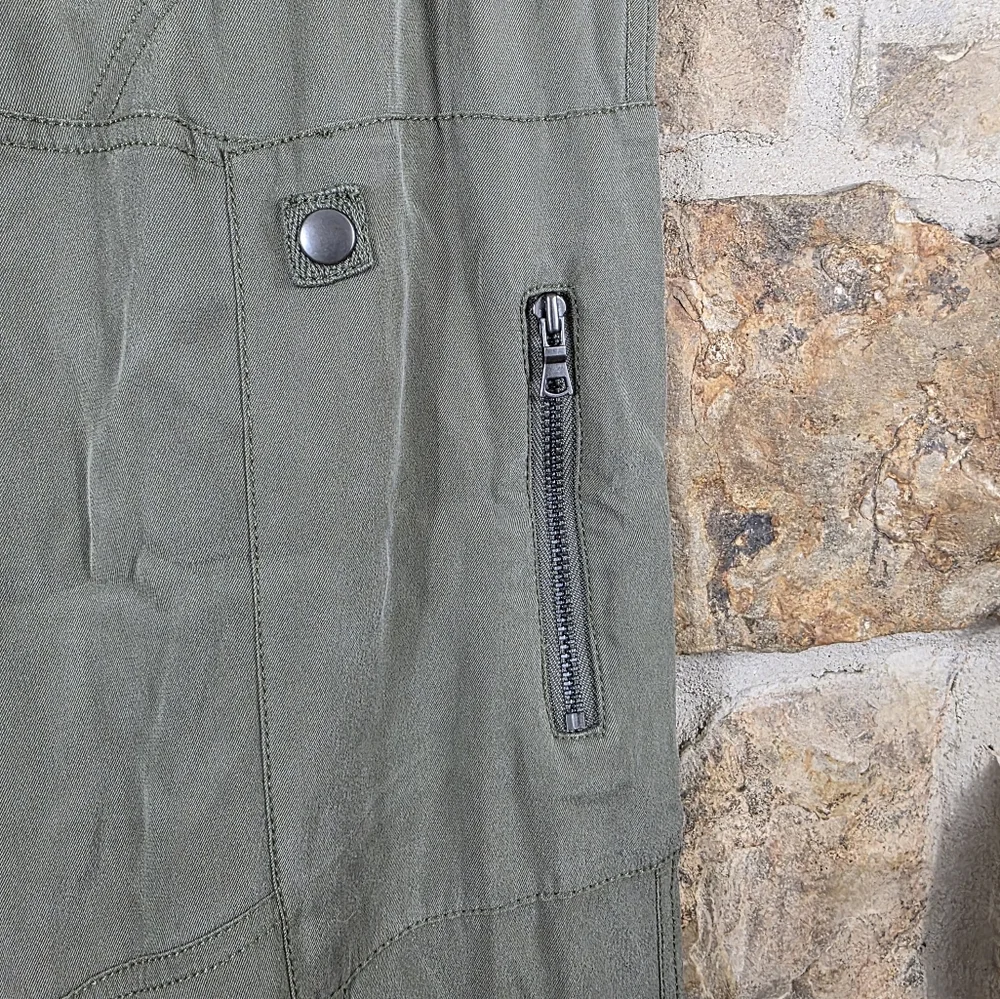 NWT Gosilk Iconic Silk Army Pants In Camo Green